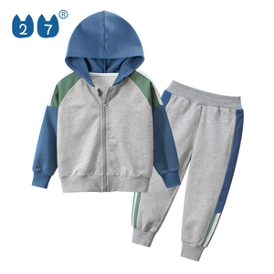 European Hot-Selling High Quality Autumn Winter Outfits 2Pcs Kids Hoody Jogger Baby Boys Clothing Set - Product Image 1