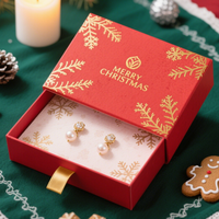 Boîtes rigides en carton recyclé personnalisées avec tiroir, finition dorée mate, logo imprimé tendance, emballage cadeau de Noël pour appareil photo
