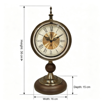 Horloge de table à pendule en or de luxe avec base en marbre, horloge de bureau silencieuse à quartz pour la décoration du salon et du bureau