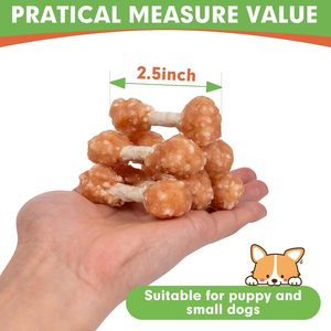 Golosinas para Perros al por Mayor, de Arroz, Crujientes y Saludables, con Ingredientes Limitados, Sin Patatas, 16oz, <span class=keywords><strong>Mini</strong></span> Masticables de Hueso Crudo, Forma de Mancuerna de Pollo - Product Image 2