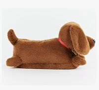 Chaussons en peluche amusants pour enfants, animaux moelleux, teckel, mignons, chauds pour l'hiver, chaussures de maison pour enfants