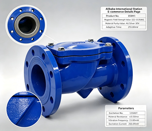 Valvola di ritegno in ghisa sferoidale GGG50 QT450 PN16 flangiata con rivestimento epossidico blu per tubazioni di approvvigionamento idrico e irrigazione - Product Image 4