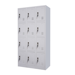 Casier de rangement métallique à 4 niveaux avec 12 portes et serrure à clé, en acier, écologique, résistant aux intempéries et à la rouille, garantie 5 ans, pour salle de sport, école, personnel - Product Image 3