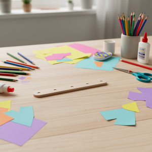 Bastoncini di legno Ilan 1,6x18x150mm 20 pezzi con 5 fori per progetti creativi - Product Image 3