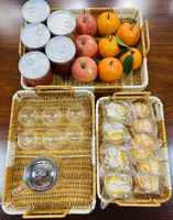 Panier de rangement en rotin tressé à la main de luxe personnalisé pour la maison, en plastique, pour pain, fruits, vêtements, petit panier de rangement en rotin