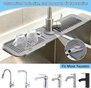 <b>Kitchen</b> Bathbroom Drip Protector Splash Guard Catcher Reusable Silicone Faucet Absorbent <b>Mat</b> <b>for</b> <b>Sink</b> Faucet - Product Image 4