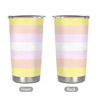 Gobelet isotherme personnalisé en acier inoxydable 20 oz, thème arc-en-ciel gay Pangender, pour les longues journées de voyage urbain et les activités en bord de rivière et au parc