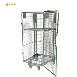 Hete Verkoop <span class=keywords><strong>4</strong></span>-zijdige Opvouwbare Beveiliging Duurzaam Transport Gegalvaniseerd Staaldraad Kooi <span class=keywords><strong>Trolley</strong></span> - Product Image 2