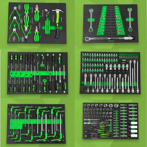 258 Pcs Heavy Duty Stainless Steel Tool Sets 7 Drawers <b>Rolling</b> Box Cabinet <b>Cart</b> Trolley for Storage and Workshop Use WJS-T0703 R - Product Image 2