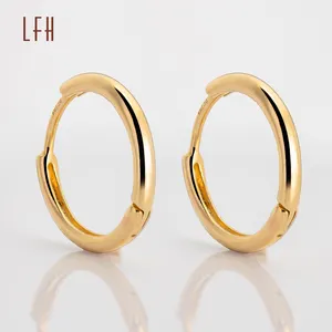 LFH Wholesale 18k Real Gold Mini 6mm 8mm 10mm Hoops Earrings Thin Hoop Earring 18k Solid Gold Small Hoop Earrings