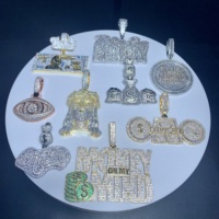 Perhiasan Hip Hop Keren Terbaru untuk Pria Wanita, Liontin Bling 5A CZ, Grosir