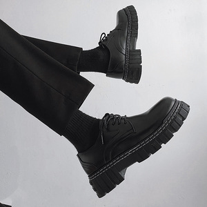 Chaussures Derby noires pour hommes experts pour le printemps automne jeunesse décontracté nouvelle hauteur basse augmentant la fermeture à lacets transfrontalière - Product Image 3