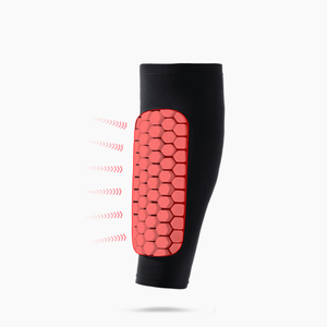 Tùy biến màu đen thoáng khí tổ ong chống va chạm thể thao thấp hơn chân bảo vệ bóng đá bóng đá bảo vệ ống chân bê tay áo miếng đệm - Product Image 2