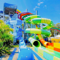 Toboggan aquatique durable en fibre de verre certifié CE EN1176, idéal pour le développement immobilier, intérieur et extérieur
