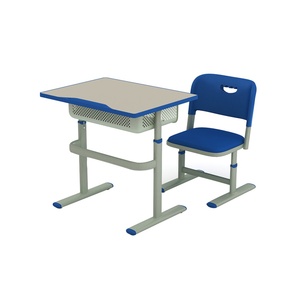 Ensemble bureau et chaise ergonomiques pour étudiants, réglables en hauteur, pour salle de bibliothèque et école, modèle MG-KZ-009 (2019) - Product Image 3