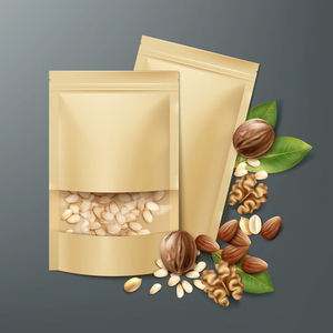 Kraft túi SNACK gói Nắp kéo doypack đứng lên Túi Dây Kéo Túi giấy Kraft với cửa sổ trong suốt - Product Image 2