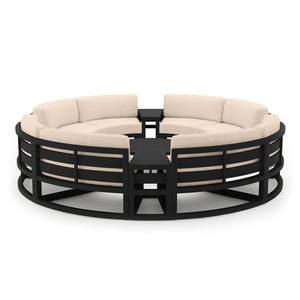 Moderne Terrasse außerhalb entspannende modulare Sofa garnitur Schnitt gebogener Kreis runde Aluminium-Sof amöbel im Freien - Product Image 5