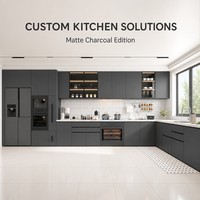 Ensemble de meubles de cuisine modernes en MDF, finition brillante, sur mesure, en bois de luxe, complet, RTA, intelligent, petit format, de la marque Kitchen Cabinet Factorie