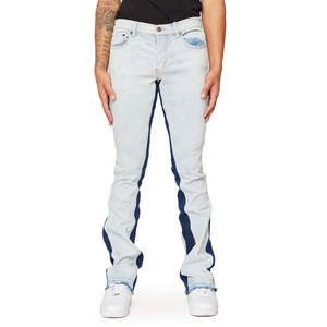 Pantalones vaqueros de mezclilla con orillo para <span class=keywords><strong>hombre</strong></span>, pantalones vaqueros holgados de pierna ancha, estilo informal, patrón sólido, Ajuste Recto, tipo holgado, Vaqueros japoneses con orillo crudo - Product Image 4