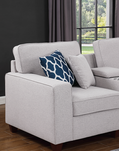 L-Shape Modular <b>Convertible</b> Sectional Sofa Set with Ottoman Metal Legs Memory Foam Filling - Product Image 5