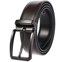Ceinture en cuir lisse pour homme avec boucle ardillon en métal, style décontracté et professionnel, plusieurs modèles disponibles en gros