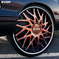 Jantes forgées EVOR en alliage d'aluminium, 2 pièces, 18-28 pouces, 5x120.65, plaqué or, chrome, lèvre profonde, GT500 Chevrolet