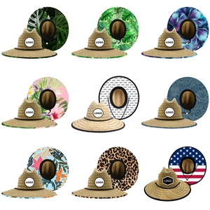 Custom Kids <b>Straw</b> <b>Hats</b> Tomboy Woven Wide Brim <b>Straw</b> <b>Hat</b> Adjustable Lifeguard Beach Cap for Vacation Sun Protection - Product Image 1