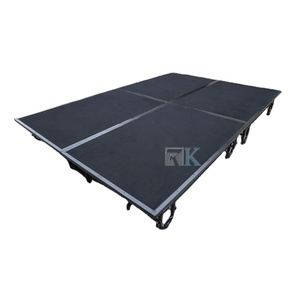 Se déplacer avec des roues en acier noir finition moquette scène pliante portable - Product Image 1