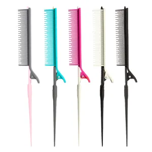 Hot selling spot dyeing comb detachable steel needle pointed tail comb hair clip hair gallery hair cutting partition comb