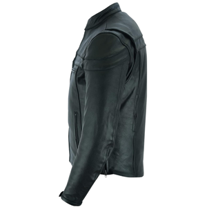 Blouson de moto en cuir véritable pour homme avec poches zippées, veste de motard, vêtement d'extérieur durable et résistant - Product Image 3