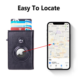 Trendy <b>RFID</b> Blocking Black Faux Leather Mens Card Holder <b>Wallet</b> Pop Up Credit Card Case Trifold <b>Wallet</b> for Men with ID Window - Product Image 4