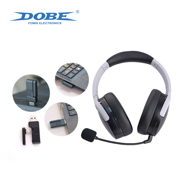 DOBE Universal Wireless Headphones Low Latency Noise Cancelling Foldable BT Over-Ear Gaming Headset for PS5 PS4 PC Switch