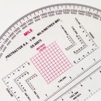Aceptamos pedidos OEM: Transportador de navegación semicircular de plástico transparente de 9 pulgadas para marcar mapas y medir distancias