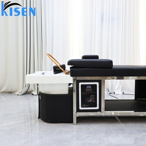 Kisen Commercial Salon Shampoo Bed with Plumbing System <b>LED</b> <b>Light</b> Therapy Head Spa Japeness Treatment Hair Wash Machine - Product Image 3