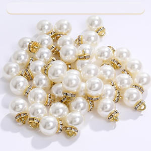 Vente en gros de perles d'imitation circulaires brillantes en ABS pour le bricolage d'accessoires vestimentaires accessoires de bijoux en perles - Product Image 6