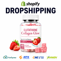 Gummies au collagène et glutathion OEM ODM pour éclaircir la peau, saveur fraise, marque privée, dropshipping