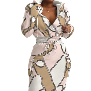 Dropshipping Producten Lente Herfst Plus Size Dameskleding Damesrok Dames Jurken Print Korset Zak Vrouwen Casual Jurk - Product Image 5