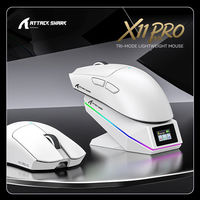 Souris de jeu sans fil Attack Shark X11Pro V2, légère, trois modes, PAW3315, esports, rechargeable, 2.4G BT, filaire