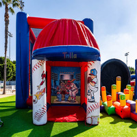 Jeu de baseball gonflable pour carnaval, jeu de frappe gonflable pour tee-ball à vendre
