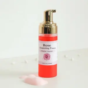 private label rose Facial Cleansing Mousse face cleanser rose extract thick foam facial wash for all skin