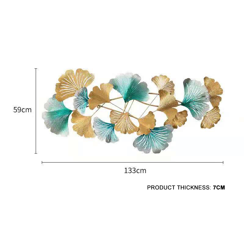 Фон для гостиной настенный художественное украшение для дома кулон трехмерный металлический лист гинкго настенное украшение