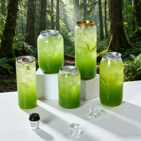 Bouteille PET de 16 oz (500 ml) de qualité alimentaire, facile à ouvrir, avec bouchon à vis et couvercle SOT pour l'emballage de sodas, bubble tea, jus de fruits et autres boissons.