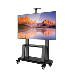 Support TV mobile contemporain, durable, écologique et réglable avec roulettes, adaptable à toutes les tailles, pour salon et chambre à coucher - Product Image 1
