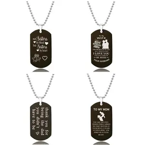 Ywganggu Customizable Logo Necklace Stainless Steel Necklace Letter Engrave Necklace