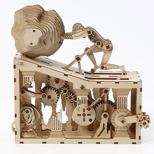 Puzzle 3D en bois mécanique Sisyphus à monter soi-même, sculptures 3D en bois pour adultes, modè<span class=keywords><strong>le</strong></span> <span class=keywords><strong>de</strong></span> construction artistique cinétique inspiré du <span class=keywords><strong>mythe</strong></span> grec - Product Image 1