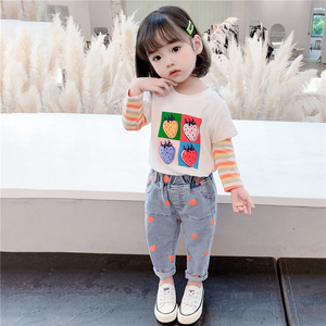 AliExpress en Español, Moda Infantil, Niña, Verano, Estampado de Corazón, Overol de Mezclilla, Talla Grande, Casual, Largo - Product Image 2