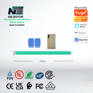 Motor NB 25mm Alexa <span class=keywords><strong>Google</strong></span> Controlado Smart Motorized Blinds Shades Batería de litio recargable Motor tubular moderno para hotel - Product Image 2