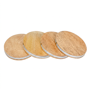 Ensemble de sous-verres élégants en bois rustique pour tables basses, tables à manger et bureaux, avec un design à grain naturel pour les boissons quotidiennes - Product Image 1