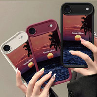 Coque de protection souple en TPU motif Coucher de soleil pour iPhone 17, 11 Pro, 8 Plus, 14 Pro Max