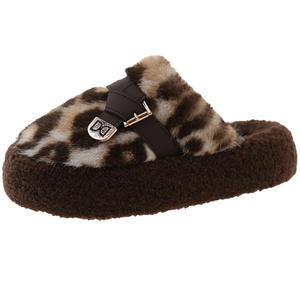 New Design Wholesale PVC Sole Fashionable slippers for Wearing Outside Artificial Fur Lining Platform Sandals - Product Image 6